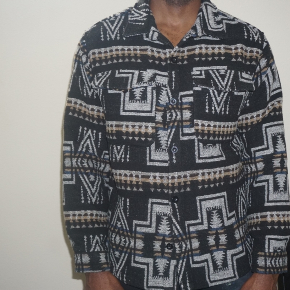 Forever 21 Men's Black and White Patterned Jacket